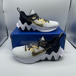 Nike Giannis Immortality White Metallic Gold Size 7 CZ4099-100 Mens Shoes NEW.